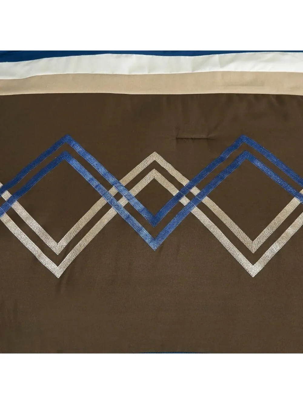 Modern 7-Piece Pleated Stripe Zigzag Comforter Set - California King